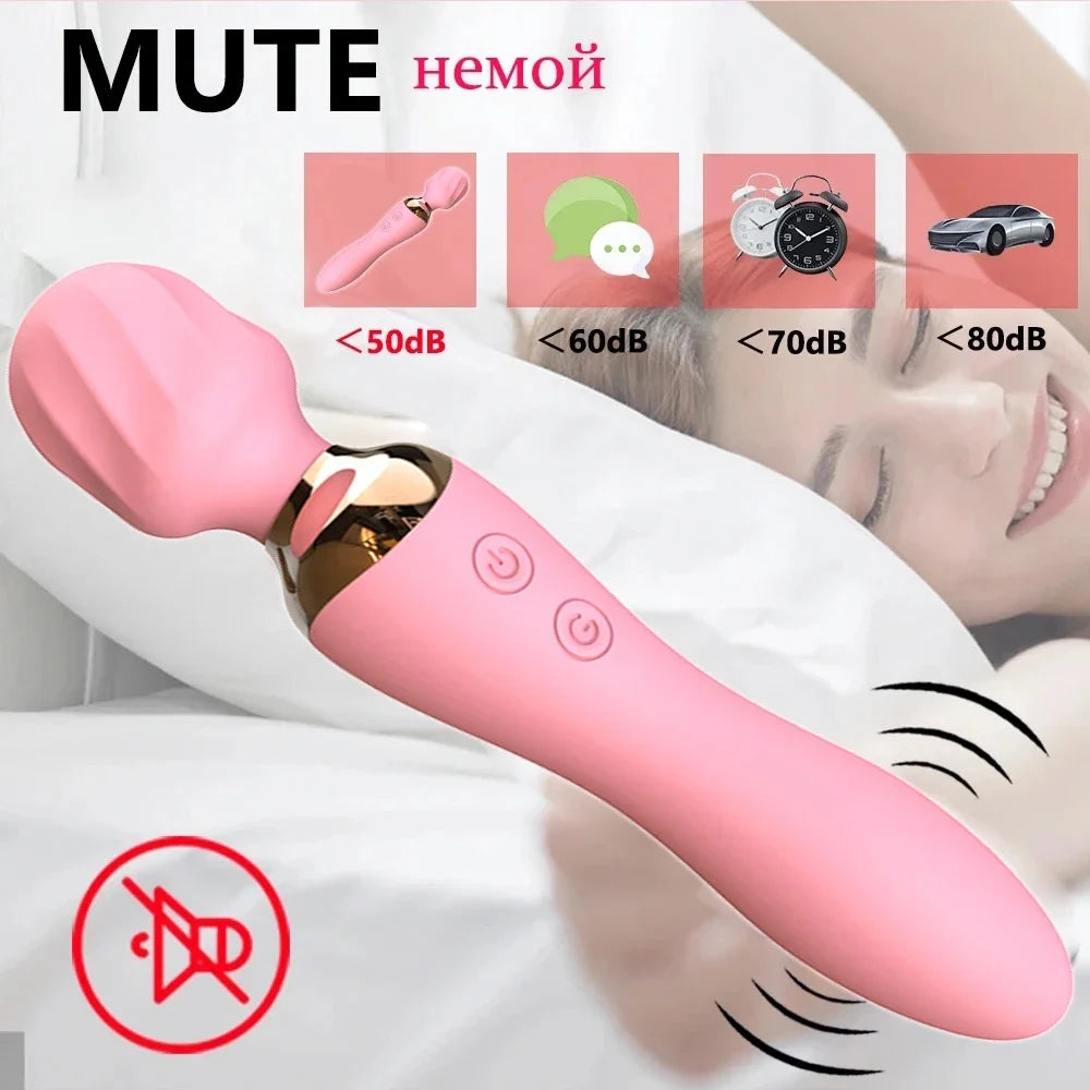 Vibrador potente com dildos e varinha para mulheres, 10 modos, estimulador de clitóris, ponto G, massageador vaginal