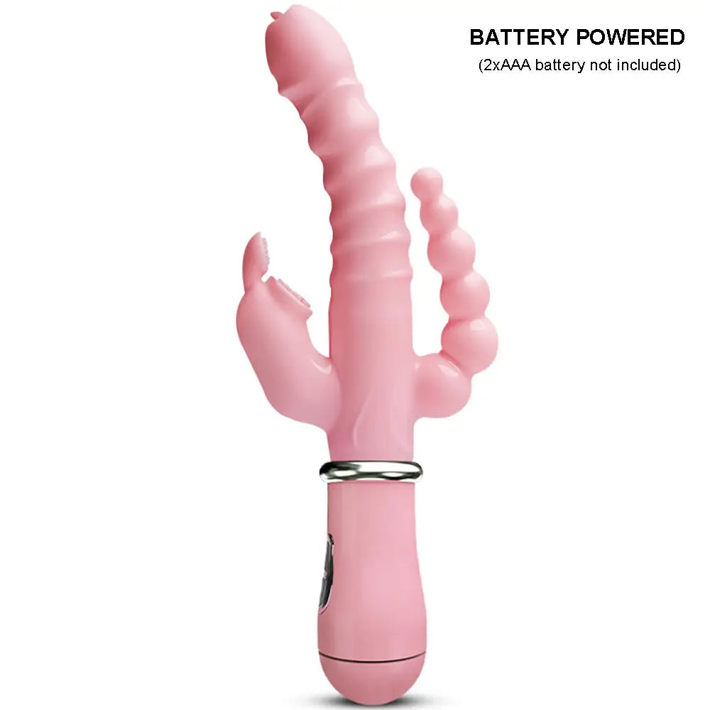 LicklIp 3 em 1 vibrador coelho lambedor, vara dupla masturbação anal e clitóris