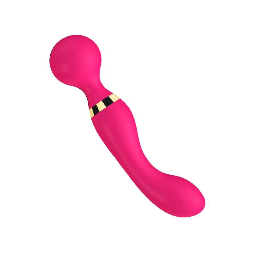 Vibrador potente com motor duplo de silicone, varinha grande, massageador de ponto G