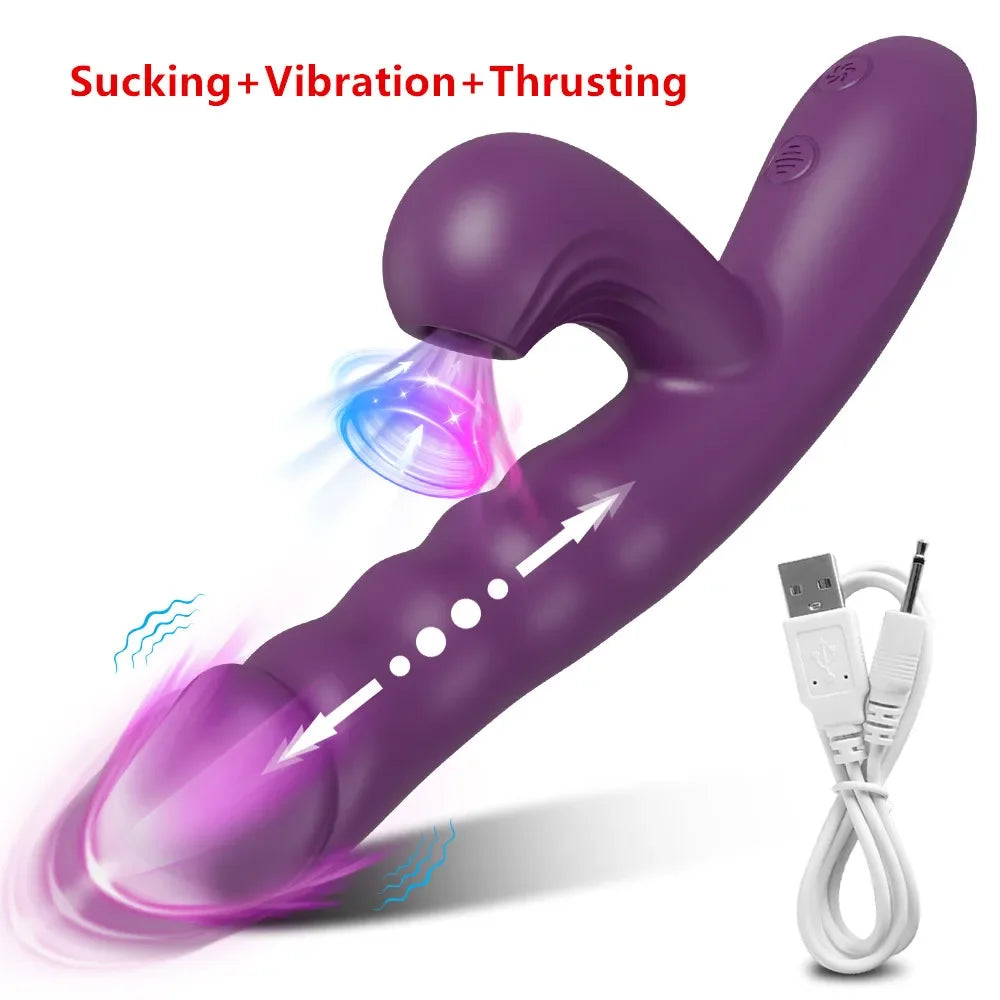 Vibrador potente com sucção e impulso, sugador feminino, estimulador de clitóris, massageador de ponto G