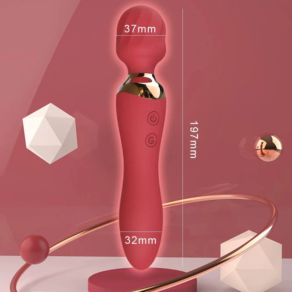 Vibrador potente com dildos e varinha para mulheres, 10 modos, estimulador de clitóris, ponto G, massageador vaginal