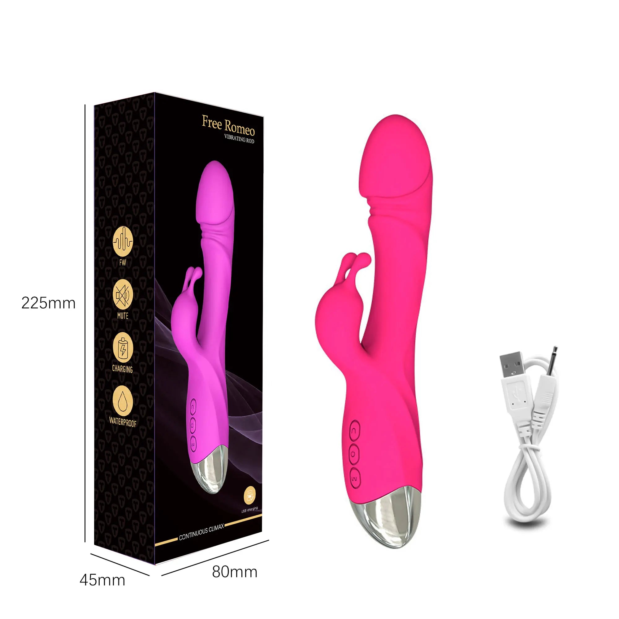 Vibrador Rabbit potente, estimulador de clitóris e ponto G, massagem nos mamilos e vagina, masturbador feminino, dildo