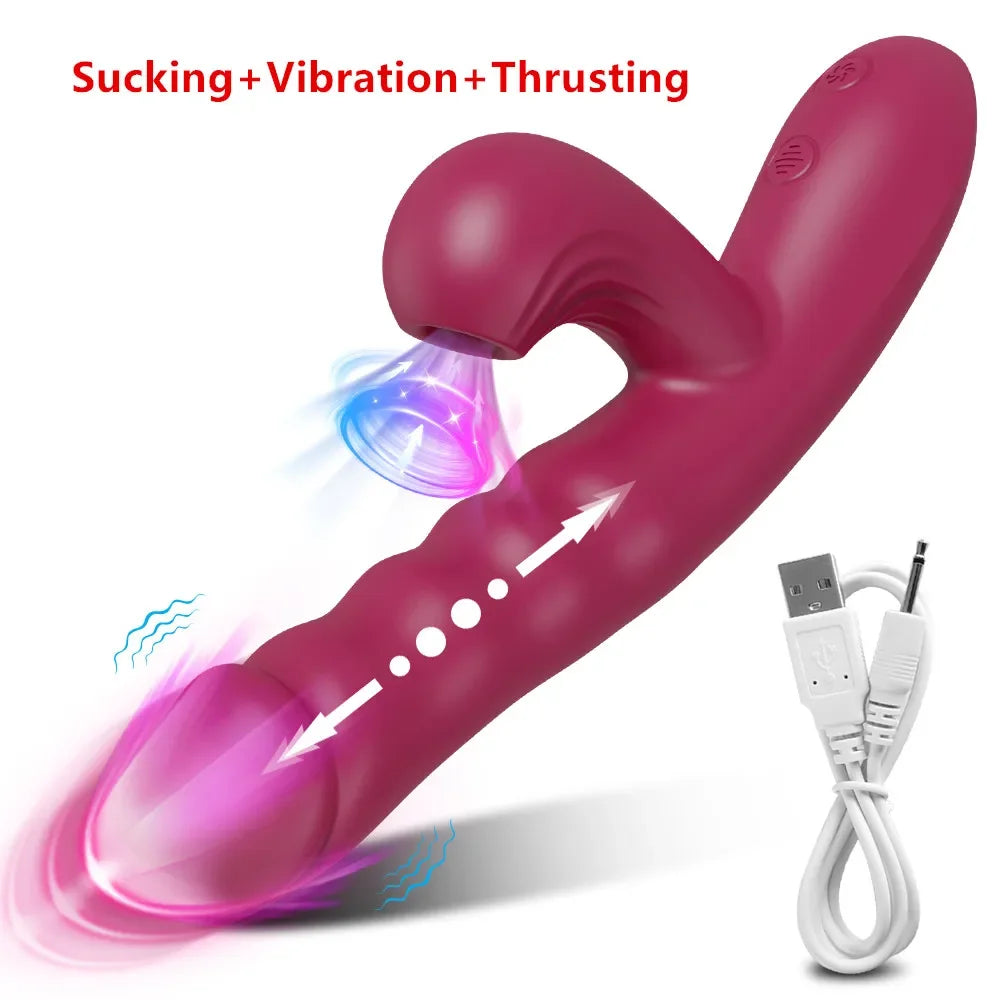 Vibrador potente com sucção e impulso, sugador feminino, estimulador de clitóris, massageador de ponto G