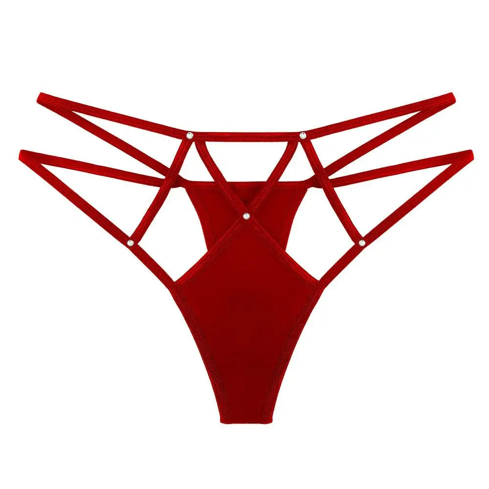 Women Lace Panties Thongs Pearl Pendant Lace Embroidery G-String T-Back Briefs Underwear Adjustable Ladies Panties Sexy Lingerie