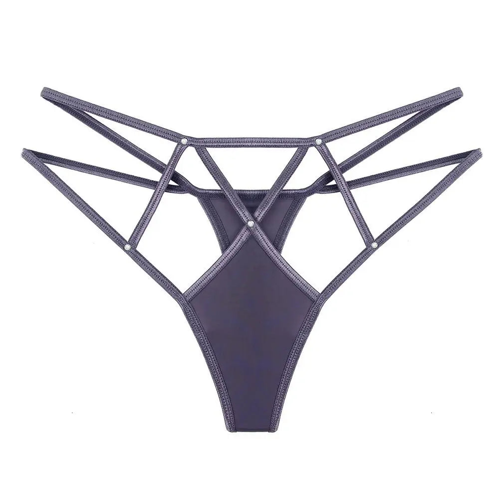 Women Lace Panties Thongs Pearl Pendant Lace Embroidery G-String T-Back Briefs Underwear Adjustable Ladies Panties Sexy Lingerie