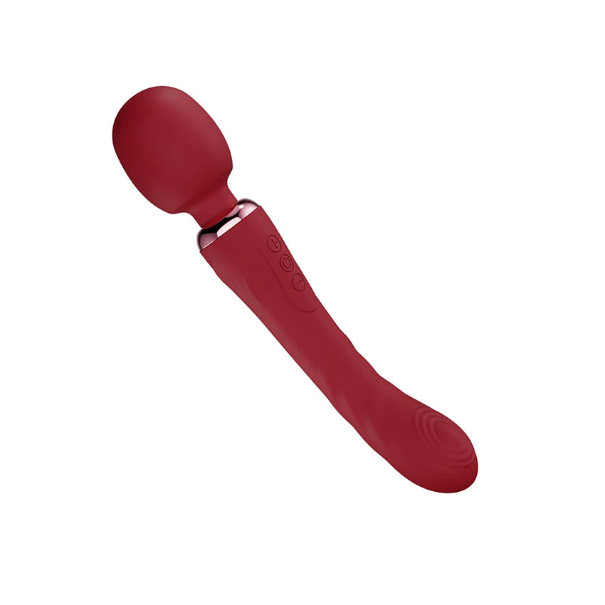 Vibrador potente com motor duplo de silicone, varinha grande, massageador de ponto G
