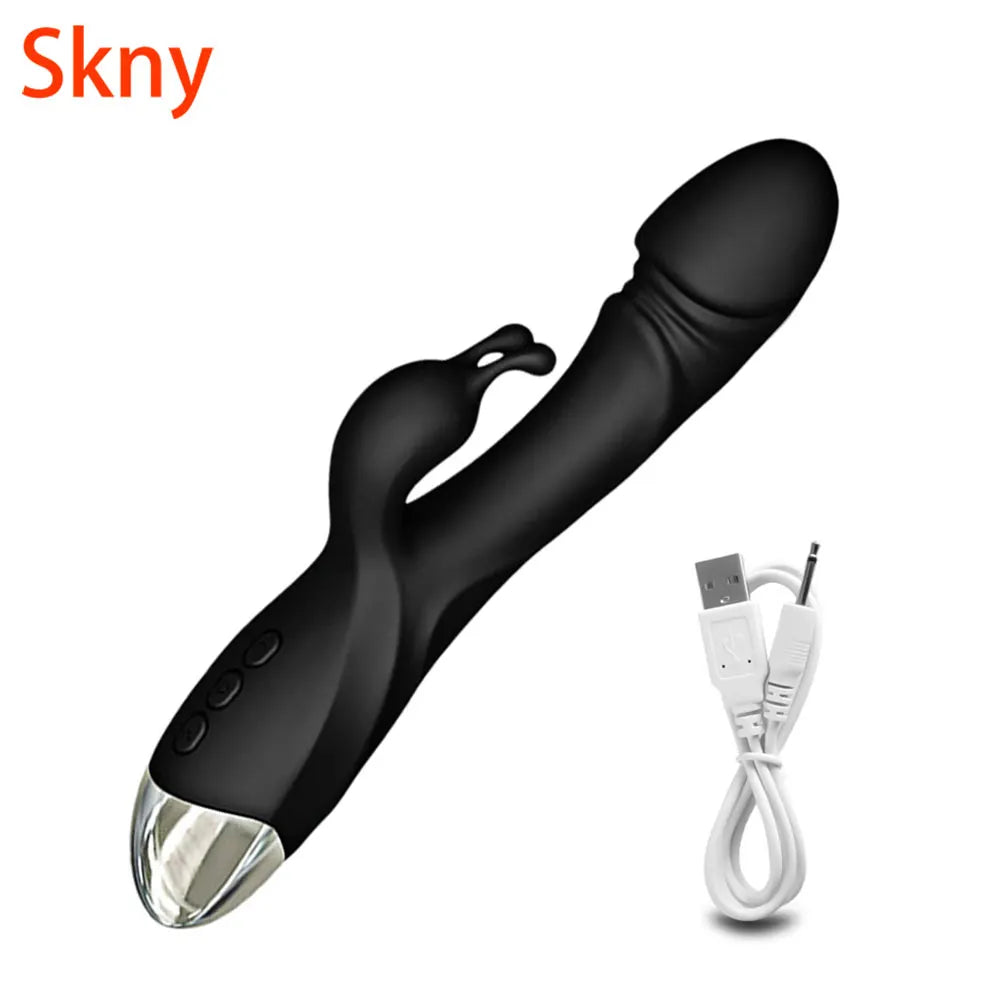 Vibrador Rabbit potente, estimulador de clitóris e ponto G, massagem nos mamilos e vagina, masturbador feminino, dildo