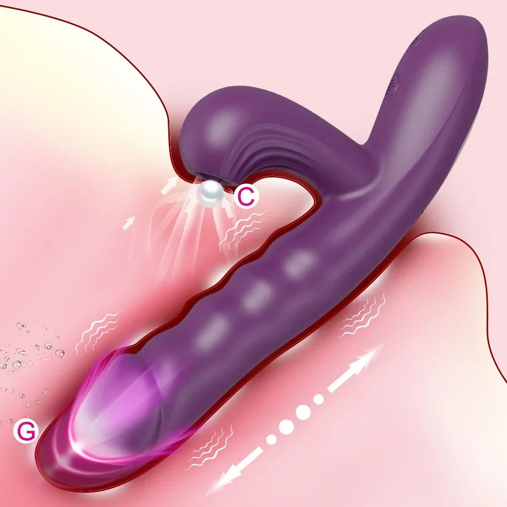 Vibrador potente com sucção e impulso, sugador feminino, estimulador de clitóris, massageador de ponto G