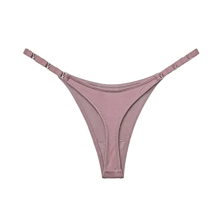 Seamless Sexy Thong Women Underwear Briefs Panties Zebra Flower Low Rise Luxury Metal Buckle G-String Bikini Girls Female Panty