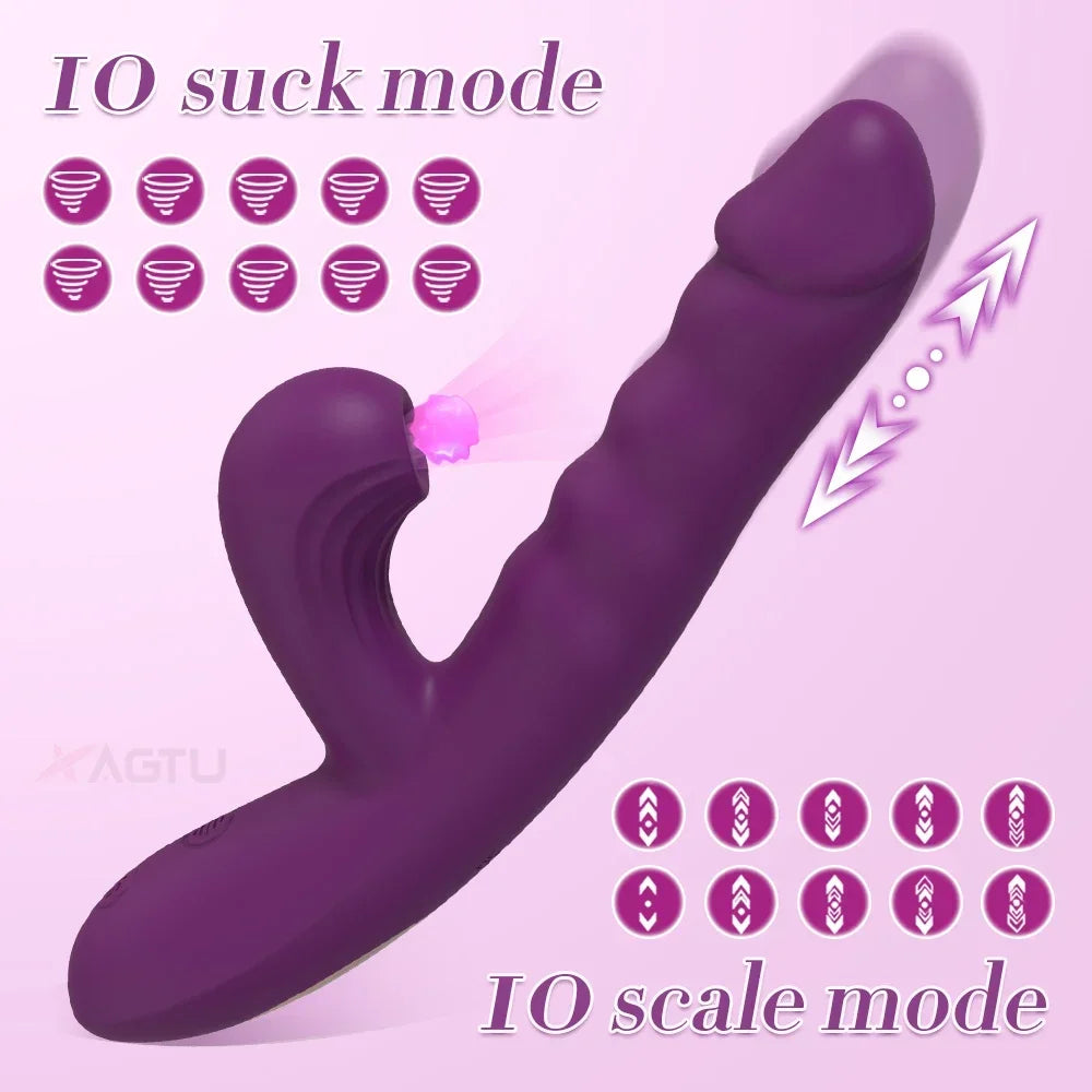 Vibrador potente com sucção e impulso, sugador feminino, estimulador de clitóris, massageador de ponto G