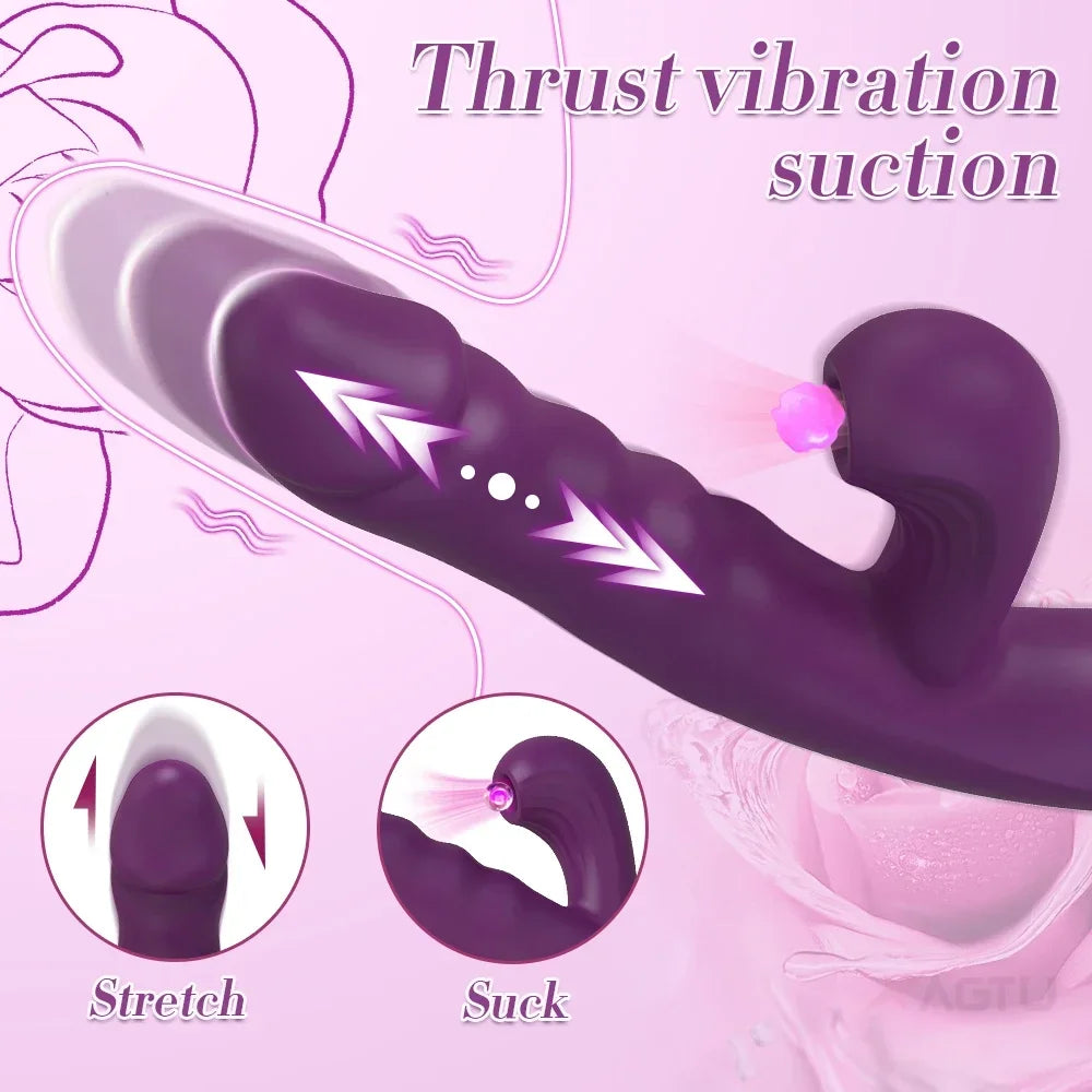 Vibrador potente com sucção e impulso, sugador feminino, estimulador de clitóris, massageador de ponto G