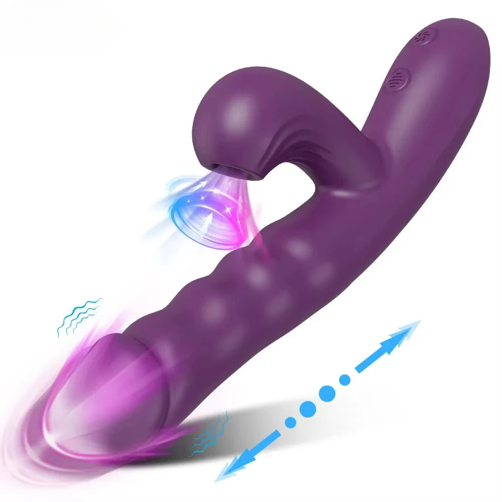 Vibrador potente com sucção e impulso, sugador feminino, estimulador de clitóris, massageador de ponto G