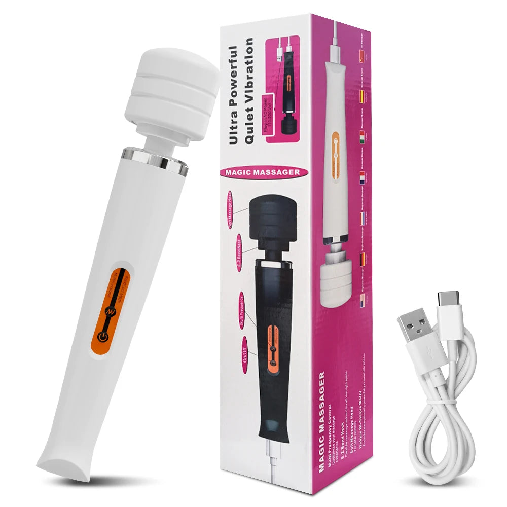 Massageador Corporal Big AV Vibração Forte Estimulador de Clitóris e Ponto G Vibrador Varinha Mágica