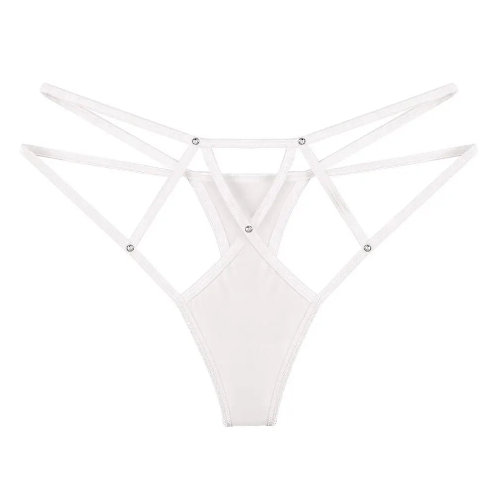 Women Lace Panties Thongs Pearl Pendant Lace Embroidery G-String T-Back Briefs Underwear Adjustable Ladies Panties Sexy Lingerie