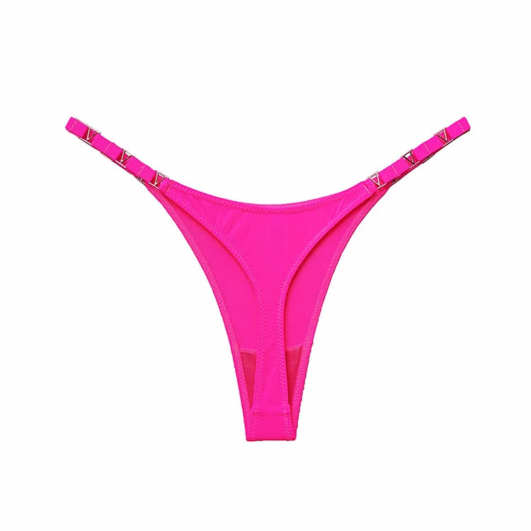 Seamless Sexy Thong Women Underwear Briefs Panties Zebra Flower Low Rise Luxury Metal Buckle G-String Bikini Girls Female Panty
