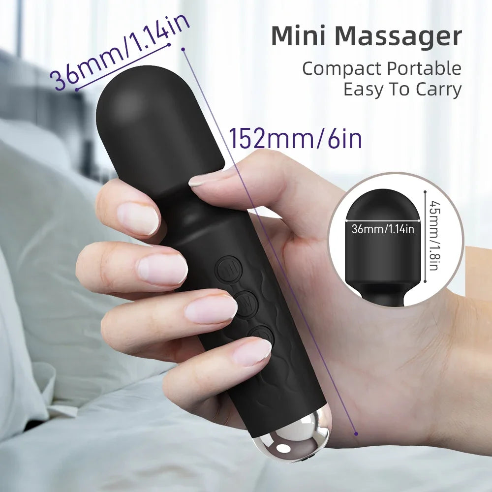 Vibrador AV potente de 20 velocidades, estimulador de mamilo, ponto G, clitóris, varinha mágica, dildo