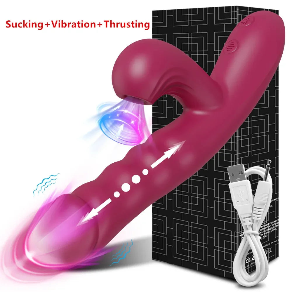 Vibrador potente com sucção e impulso, sugador feminino, estimulador de clitóris, massageador de ponto G