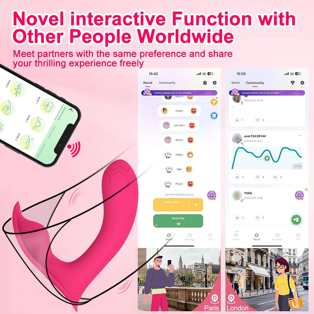 Vibrador Bluetooth Vestível Ponto G Massageador Clitoris