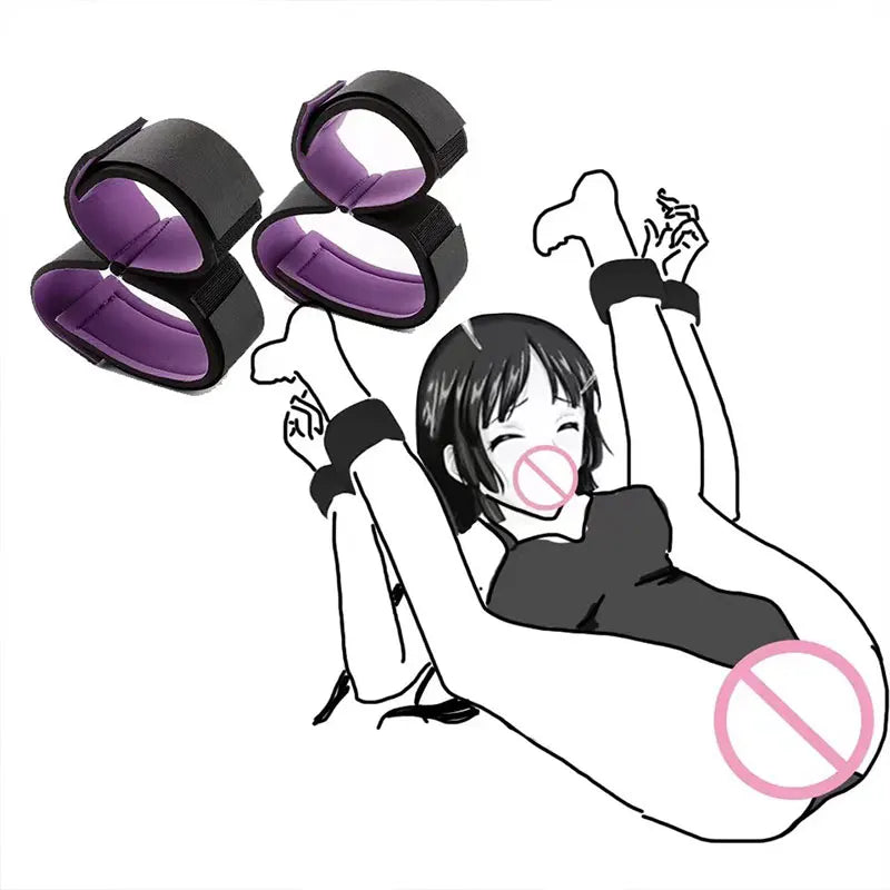Conjunto adequado para lingerie bondage, tanga de couro, cinta-liga, roupa íntima, trajes sem virilha, algemas, anéis de perna, brinquedos sexuais BDSM