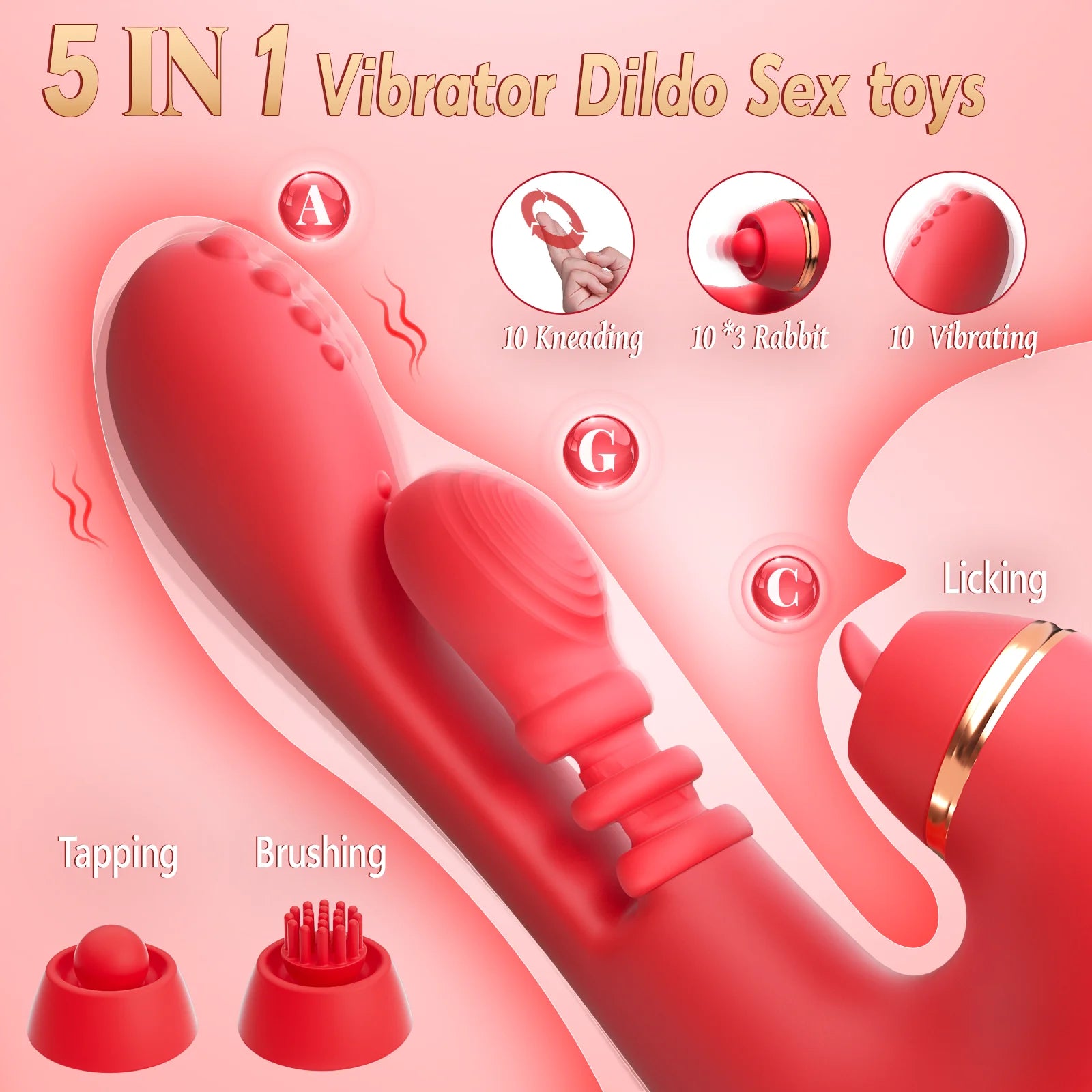 NOVO Vibrador 5 em 1 Climax em formato de dedo para mulheres, 3 Estimulador de clitóris