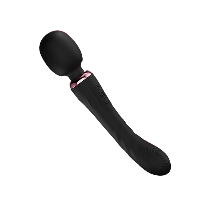 Vibrador potente com motor duplo de silicone, varinha grande, massageador de ponto G
