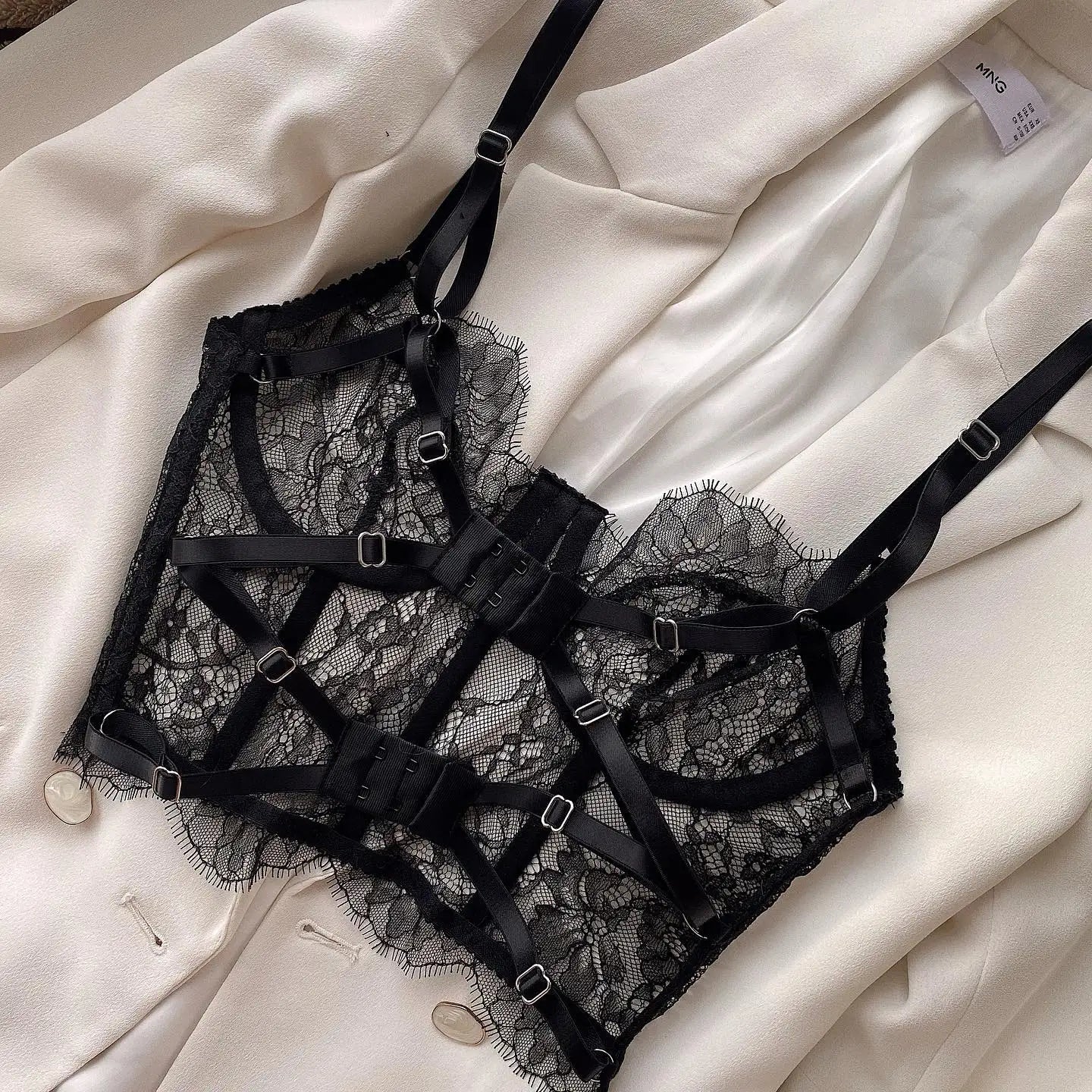 Conjunto de lingerie sexy Krasapt bustier floral renda sutiã calcinha roupa íntima feminina transparente