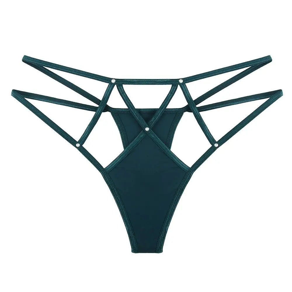 Women Lace Panties Thongs Pearl Pendant Lace Embroidery G-String T-Back Briefs Underwear Adjustable Ladies Panties Sexy Lingerie