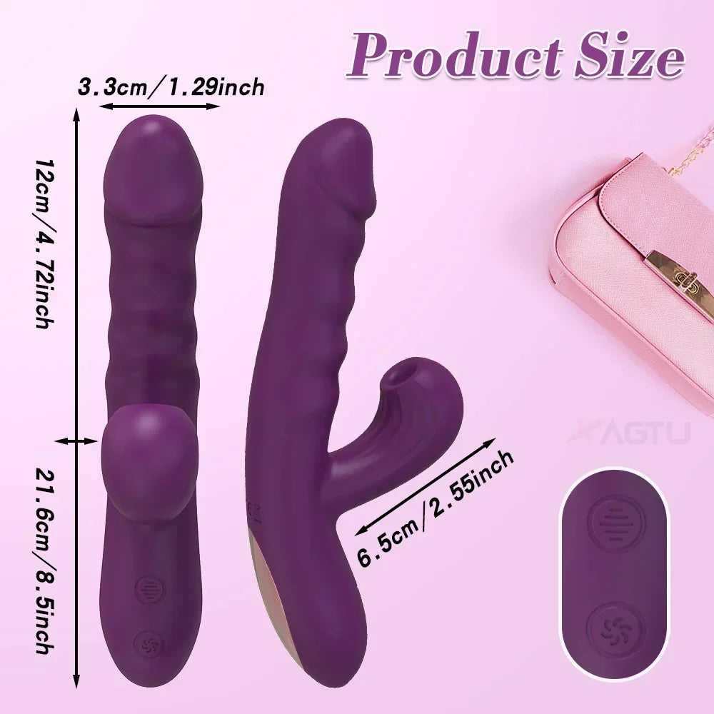 Vibrador potente com sucção e impulso, sugador feminino, estimulador de clitóris, massageador de ponto G