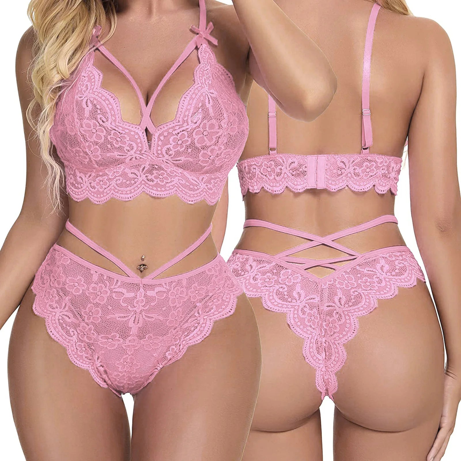 Sexy Babydoll Lace Bra and Panty Set Perspective Sex Erotic Costumes Lingerie Set Underwear Dress Hot Erotic Lingerie for Women