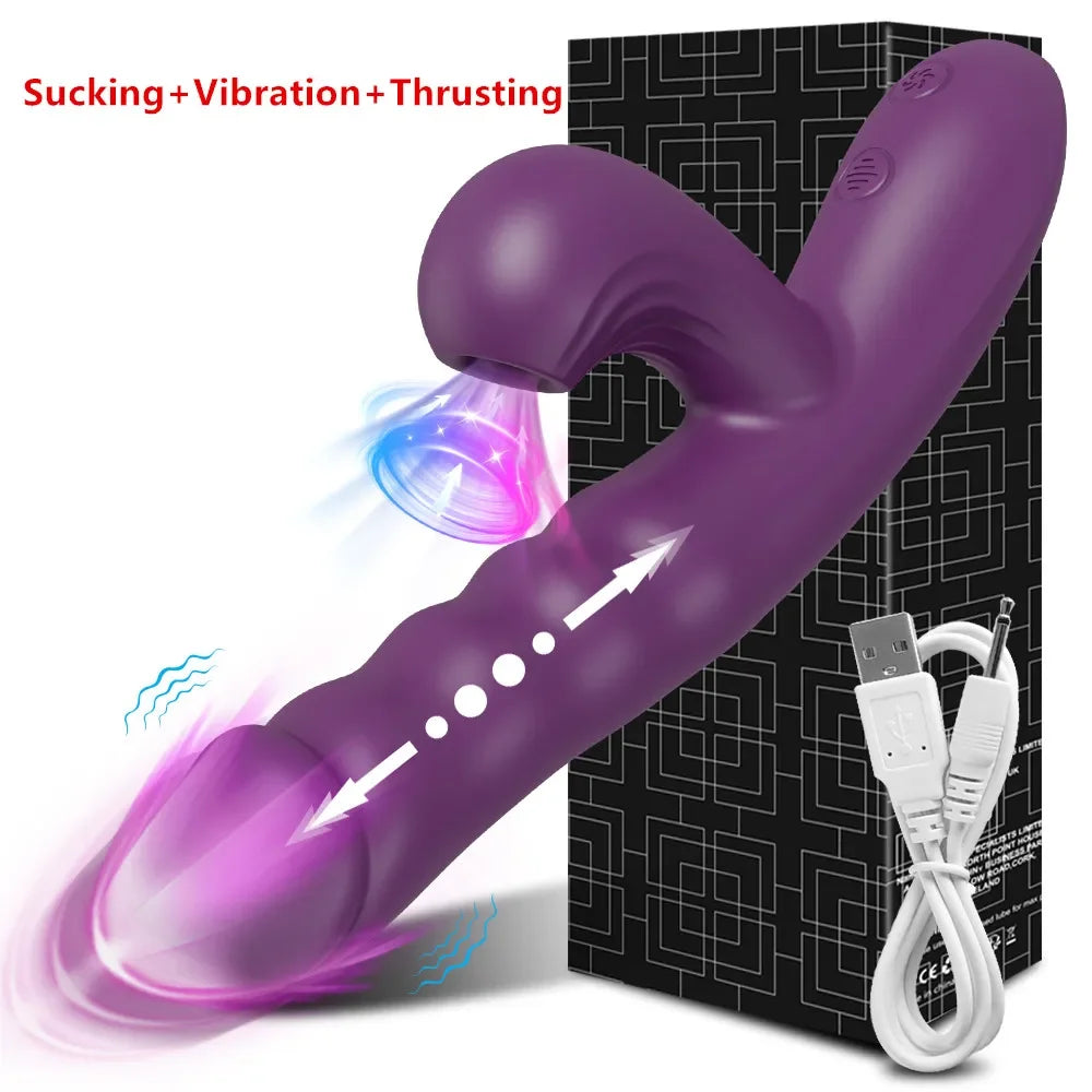 Vibrador potente com sucção e impulso, sugador feminino, estimulador de clitóris, massageador de ponto G